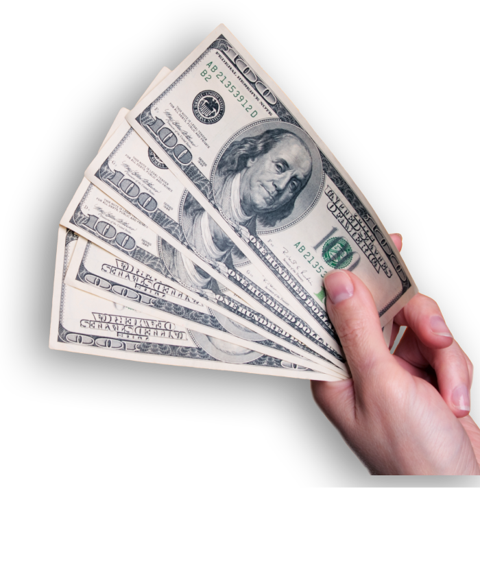 Hand with dollar bills displayed as fan